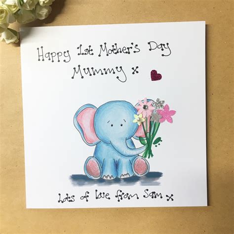 Check spelling or type a new query. Personalised first 1st Mother's Day card elephant | Cards, Thoughtful gifts, Personalised