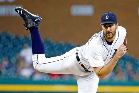 Strike A Pose The Tigers Starting Pitcher Justin Verlander Pitches In
