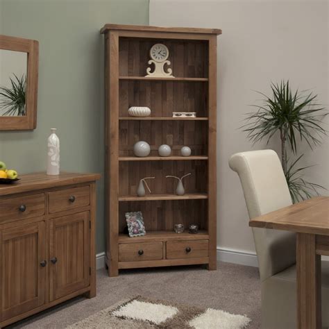 Rustic Oak Large Bookcase Only Oak Furniture Free Delivery