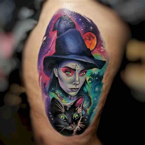 15 Beautiful Witch Tattoo Designs Ideas Witch Tattoo Hannya Mask Tattoo Halloween Tattoos