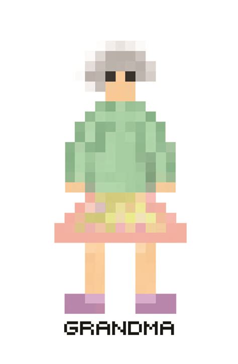 Grandma Pixel Art Mario Characters Character