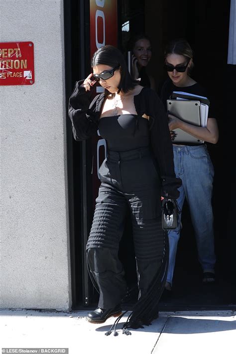 Kourtney Kardashian Puts On A Busty Display In A Tube Top After A Photoshoot In West Hollywood