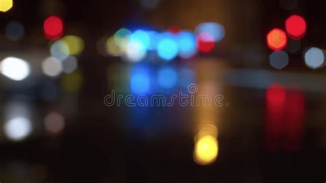 Bokeh Night City Traffic Lights Rainy Stock Photo Image Of Color