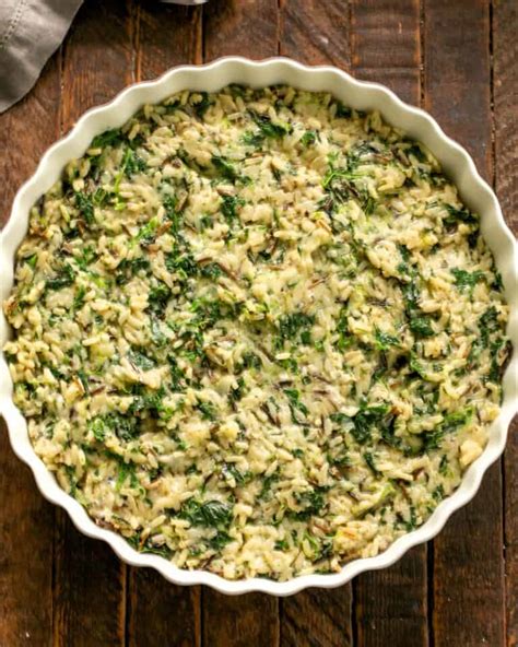Cheesy Spinach Rice Casserole So Easy That Skinny Chick Can Bake