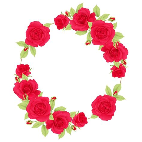 Fondo De Marco Floral De Amor Con Rosas Rojas Vector Premium