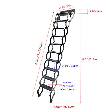 Wall Mounted Atti Telescopic1012steps Home Loft Ladder Pull Down
