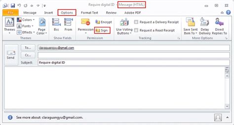 How To Set Email Message Digitally Signed In Outlook 2010 2016
