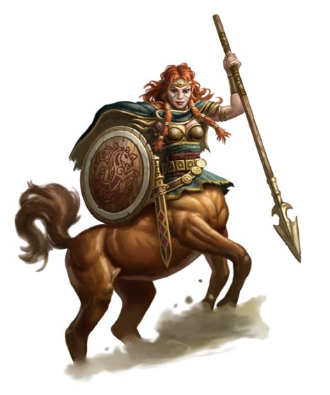 Female Centaur Spear And Shield Ranger Pathfinder Pfrpg Dnd Dandd 35