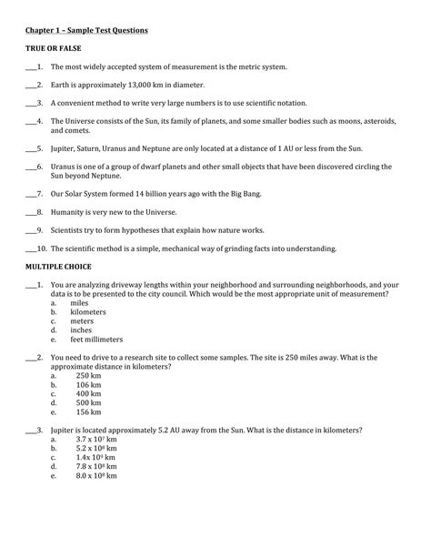Solution Chapter 1 Sample Test Questions Studypool