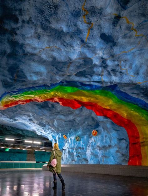 Stockholm Subway Art Guide Where To Find It The Break Of Dawns Hotel Points Red Sunset