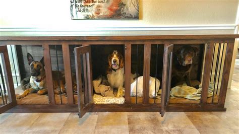 Triple Dog Kennel With Espresso Stain Texas Custom Kennels Dog