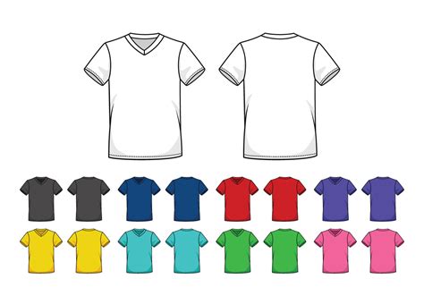 Set Of Colored V Neck Shirts Templates 154673 Vector Art At Vecteezy