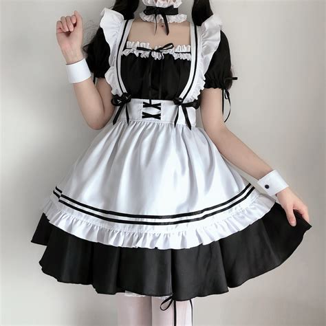 maid outfit sweet dress cosplay maid costume short sleeve etsy