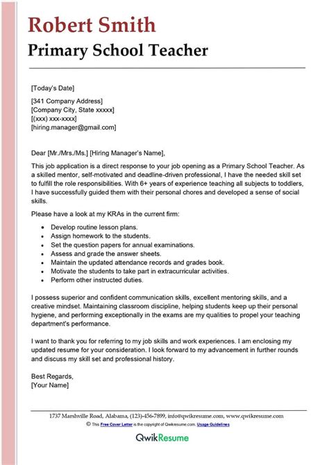 Facilitator Cover Letter Examples Qwikresume