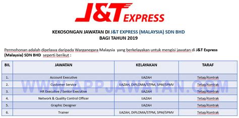 The federal constitutional monarchy consists of thirteen states and three federal territories, separated by the south china sea into two regions, peninsular malaysia and borneo's east malaysia. Jawatan Kosong Terkini di J&T Express (Malaysia) SDN BHD ...
