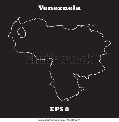 Venezuela Outline Map Stroke Name State Stock Vector Royalty Free