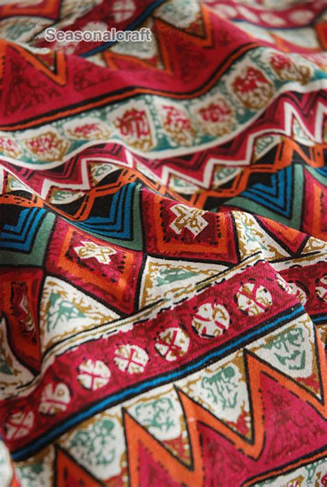 Colorful Stripe Cotton Linen Fabric Boho Bohemian Style Etsy