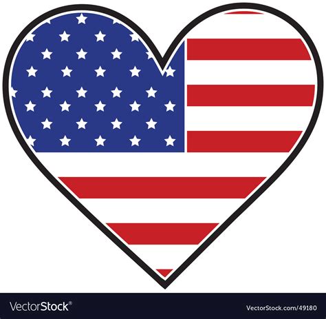 American Heart Flag Royalty Free Vector Image Vectorstock