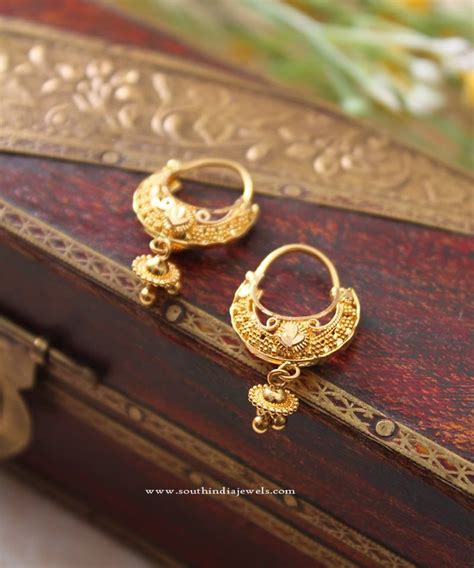 indian gold hoop earrings south india jewels