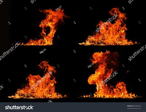 High Resolution Fire Collection Isolated On Stock Photo 78309379