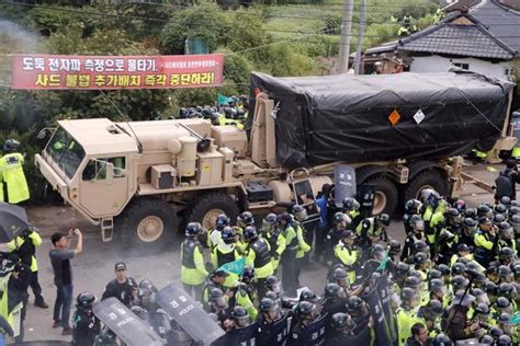 Full Thaad Battery In Place In South Korea After Police Clash With Protesters