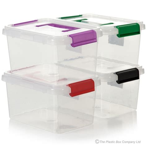 Buy 35lt Clip On Lid Small Plastic Storage Box With Clip On Lid And Handle