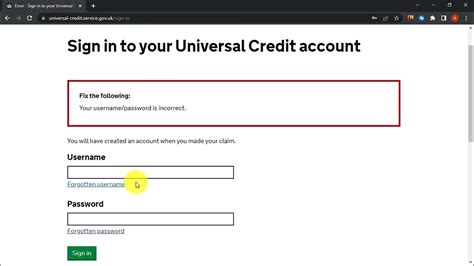 How To Reset Universal Credit Login Password Youtube