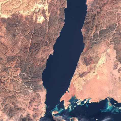 Entrance Of Al Aqaba Gulf By Esa March 2016 Earth From Space