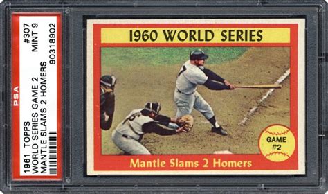 auction prices realized baseball cards 1961 topps world series game 2 mantle slams 2 homers summary