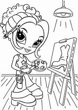 Coloring Lisa Frank Glamour sketch template
