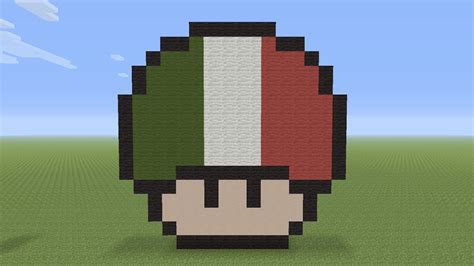Minecraft Pixel Art Italian Flag Mushroom Youtube