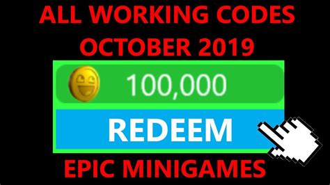 All Working Codes In Roblox Epic Minigames October 2019🎃 Youtube