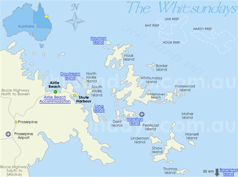 Whitsundays Map Map Of Whitsunday Islands