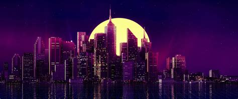 Download Neon City X R Widescreenwallpaper By Melissal56 3440x1440