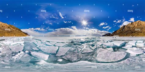 360° View Of Spherical Panorama Of 360180 Degrees Baikal Ice Hummocks