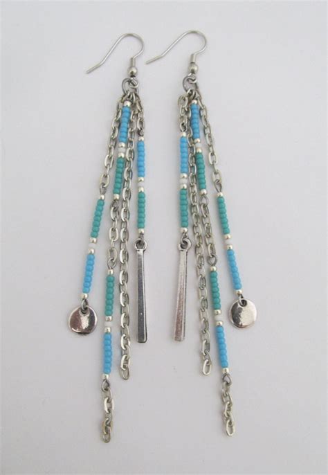 Chain Dangle Seed Bead Earrings