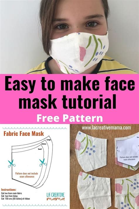 How To Make A Fabric Face Mask La Creative Mama Easy Face Mask Diy
