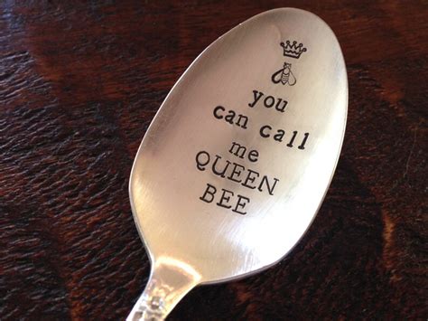 You Can Call Me Queen Bee Hand Stamped Vintage Silverplate Etsy