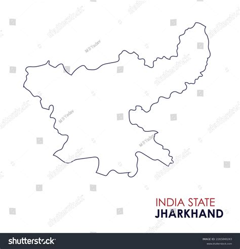 Jharkhand India Vector Map High Detailed Royalty Free Stock Vector