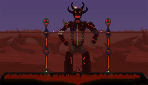 Arena With A Giant Demon In It Terraria