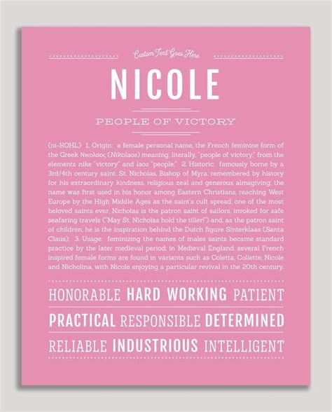 Nicole Classic Name Print With Images Classic Names Personalized
