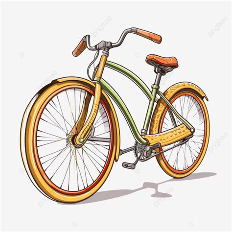 Bicycle Clipart Bicycle On White Background With A Yellow Seat Cartoon