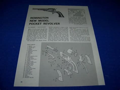 Remington New Model Pocket Liberator Gun Takedown Exploded View Legend