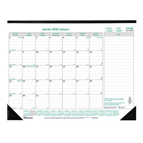 Ecologix® Monthly Desk Pad Calendar 2023
