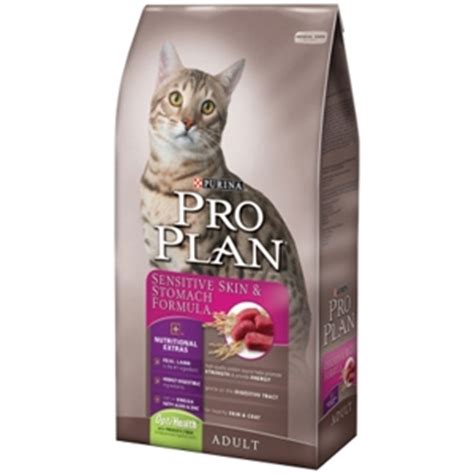 Also, they contain all the essential nutrients to provide the cat with an easily digestible and nutritious meal throughout the day. Pro Plan Sensitive Skin & Stomach Cat Food, 16 lb ...