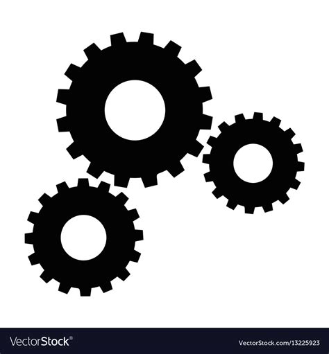 Black Gear Icon Royalty Free Vector Image Vectorstock