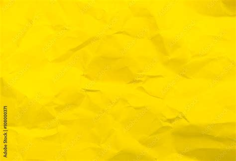 Vivid Yellow Color Crumpled Paper Texture Background Foto De Stock