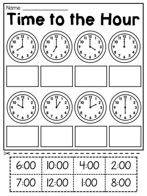 Free Printable Tellin Time To The Half Hour Worksheets
