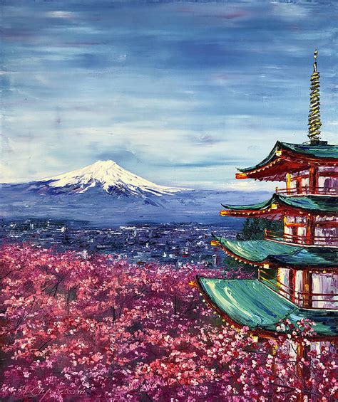 Fudziyama Mountain Painting By Marina Skromova Fine Art America