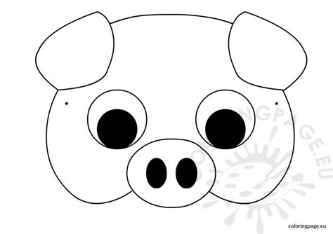 Pig Mask Template Coloring Page